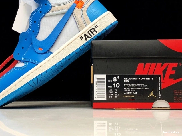 Jordan AQ0818-148 Air Blue 1 Powder UNC Off-White 0910